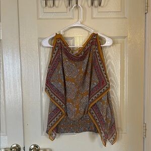 Bohemian Paisley Print Scarf Top
